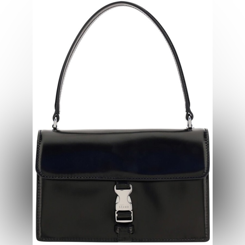 Staud Jackie Buckle Shoulder Black Bag New